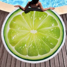 Fruit Orange/Lemon/Watermelon/Tomatoes Printed Large Round Beach Towel Fruit Orange/Lemon/Watermelon/Tomatoes Printed Large Round Beach Towel