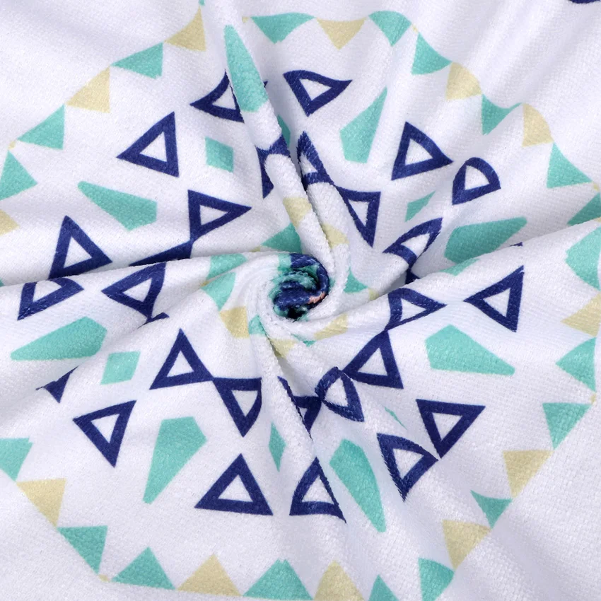 Cartoon Panda Print Round Thick Microfiber Beach Towel