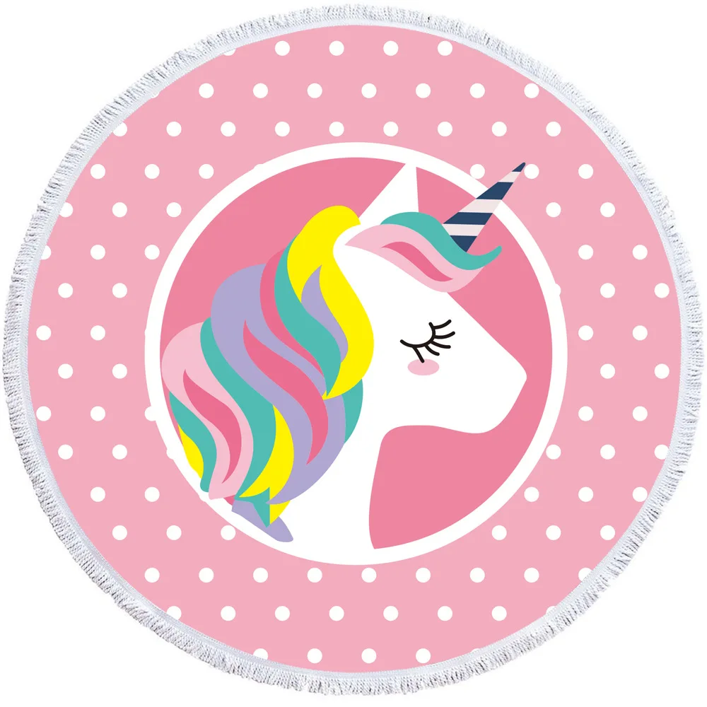 Unicorn Style Portable Swimming Towel With Bundle Pocket Set