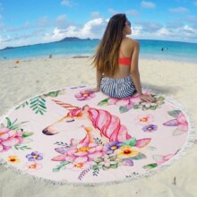 Unicorn Style Portable Swimming Towel With Bundle Pocket Set Unicorn Style Portable Swimming Towel With Bundle Pocket Set