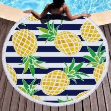 Printed Large Round Thick And Soft Beach Towel With Tassels Printed Large Round Thick And Soft Beach Towel With Tassels