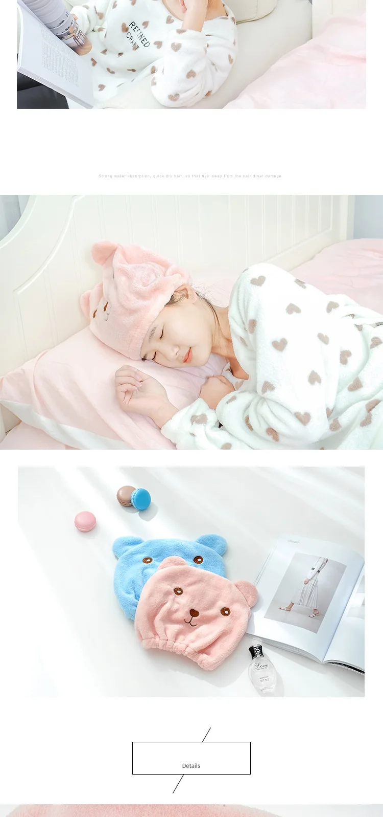 Cartoon Bear Thickened Bathing Hair Drying Towel Cartoon Bear Thickened Bathing Hair Drying Towel