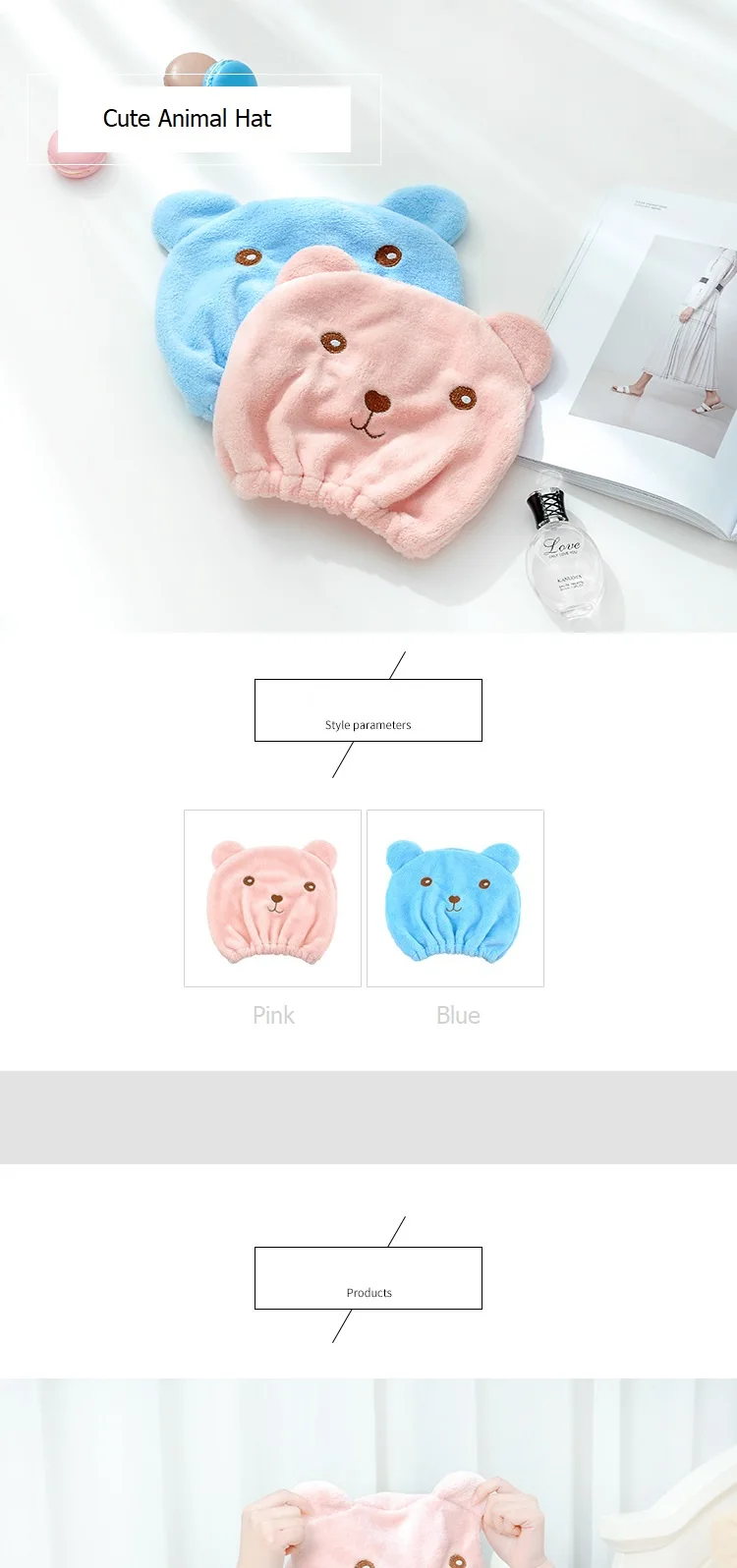 Cartoon Bear Thickened Bathing Hair Drying Towel