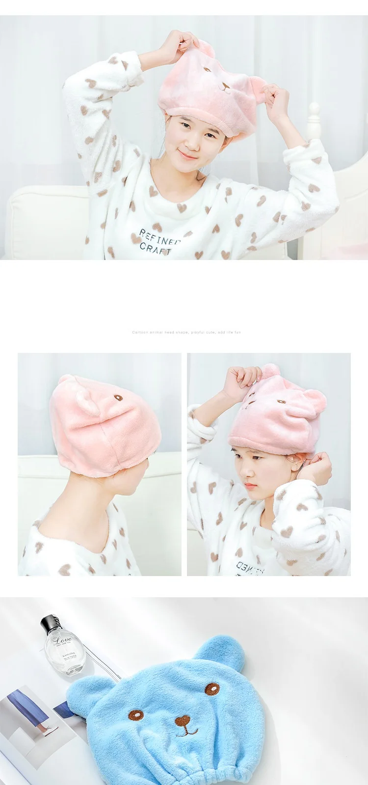 Cartoon Bear Thickened Bathing Hair Drying Towel Cartoon Bear Thickened Bathing Hair Drying Towel