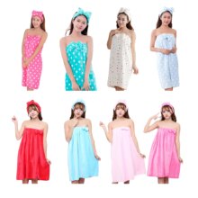 Kawaii Absorbent Microfiber Nightgown Towel With Bow Wrap Kawaii Absorbent Microfiber Nightgown Towel With Bow Wrap