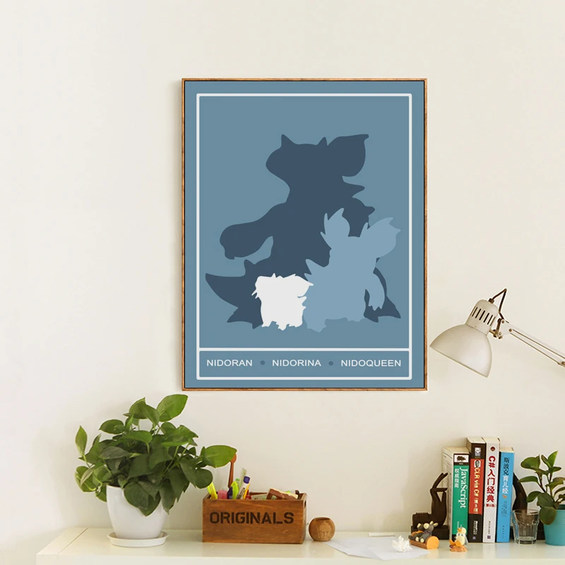 Pokemon Go Monster Evolution Animation Painting Canvas Wall Art Poster