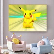 Anime Pokemon HD Cartoon Silk Fabric Canvas Wall Poster Anime Pokemon HD Cartoon Silk Fabric Canvas Wall Poster