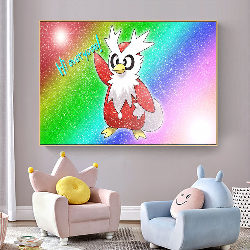 Anime Pokemon HD Cartoon Silk Fabric Canvas Wall Poster