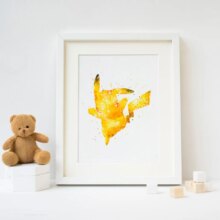 Pokemon Pikachu Print Watercolor Room Decor Poster Pokemon Pikachu Print Watercolor Room Decor Poster
