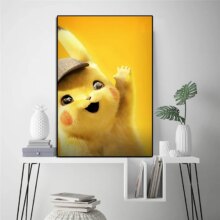 Pokemon Detective Pikachu Nordic Cartoon Painting Wall Art Poster Pokemon Detective Pikachu Nordic Cartoon Painting Wall Art Poster