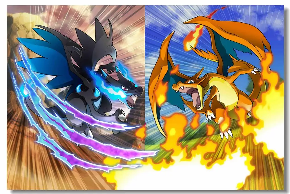 Pokemon Mega Charizard Pocket Monster Prints Canvas Wall Poster