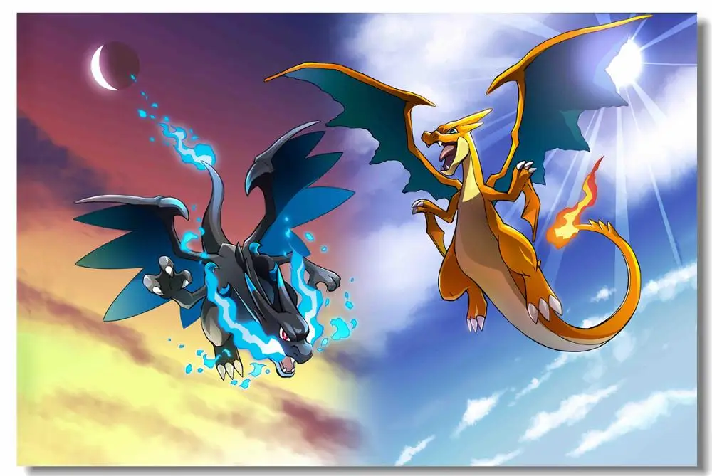 Pokemon Mega Charizard Pocket Monster Prints Canvas Wall Poster