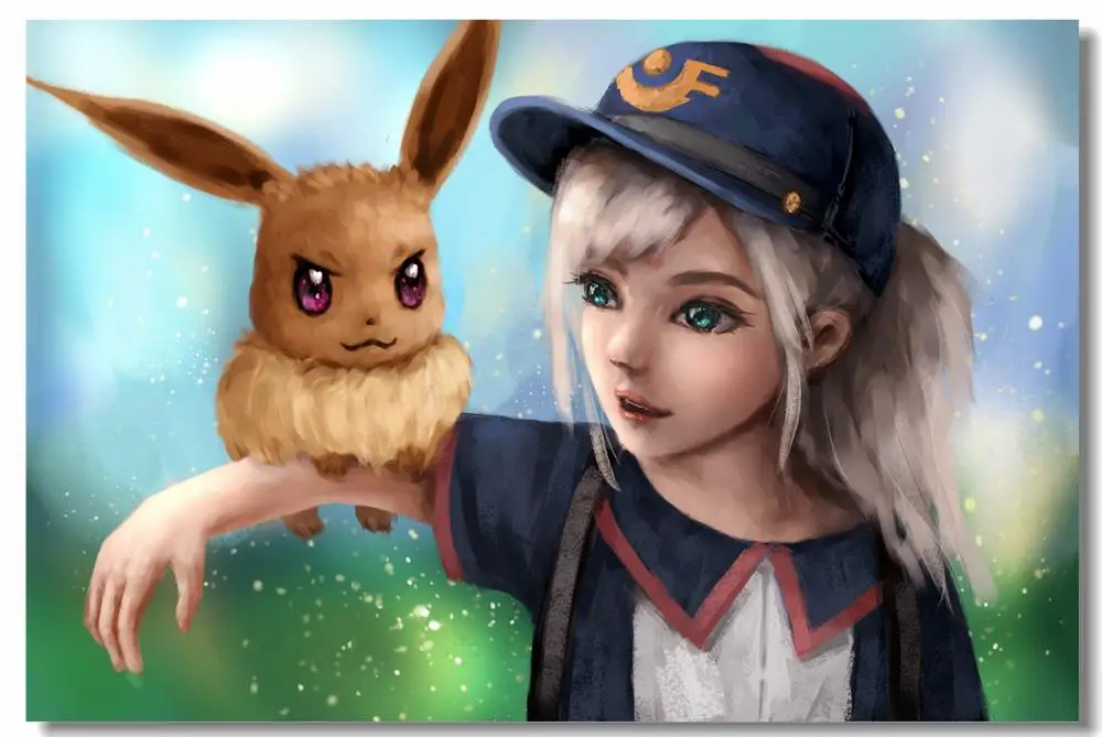 Pokemon Pikachu Toothless Pokeball Cartoon Canvas Wall Arts Poster