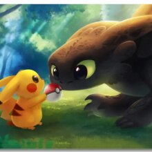 Pokemon Pikachu Toothless Pokeball Cartoon Canvas Wall Arts Poster Pokemon Pikachu Toothless Pokeball Cartoon Canvas Wall Arts Poster