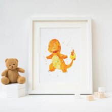 Charmander Pokemon Watercolor Room Decor Wall Poster Charmander Pokemon Watercolor Room Decor Wall Poster