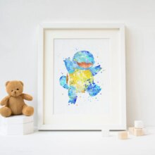 Squirtle Pokemon Watercolor Room Decor Wall Poster Squirtle Pokemon Watercolor Room Decor Wall Poster