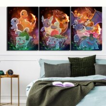 Pokemon Pocket Monster Anime HD Pictures 3 Panel Wall Artwork Poster Pokemon Pocket Monster Anime HD Pictures 3 Panel Wall Artwork Poster