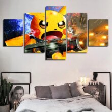 Pokemon Pikachu Painting Canvas 5 Pieces/pcs Wall Art Poster Pokemon Pikachu Painting Canvas 5 Pieces/pcs Wall Art Poster