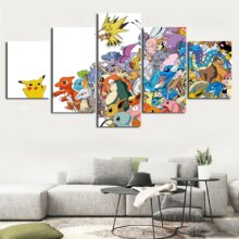 Pokemon Pikachu Painting Canvas 5 Pieces/pcs Wall Art Poster Pokemon Pikachu Painting Canvas 5 Pieces/pcs Wall Art Poster