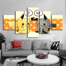 Pokemon Pikachu Cartoon HD Prints Home Decoration Canvas 5 Pieces/pcs Wall Poster Pokemon Pikachu Cartoon HD Prints Home Decoration Canvas 5 Pieces/pcs Wall Poster