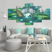 Pokemon Eevee Cartoon Painting Home Decor Canvas 5 Panel Poster Pokemon Eevee Cartoon Painting Home Decor Canvas 5 Panel Poster