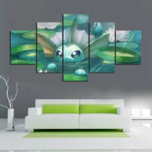 Pokemon Eevee Cartoon Painting Home Decor Canvas 5 Panel Poster Pokemon Eevee Cartoon Painting Home Decor Canvas 5 Panel Poster