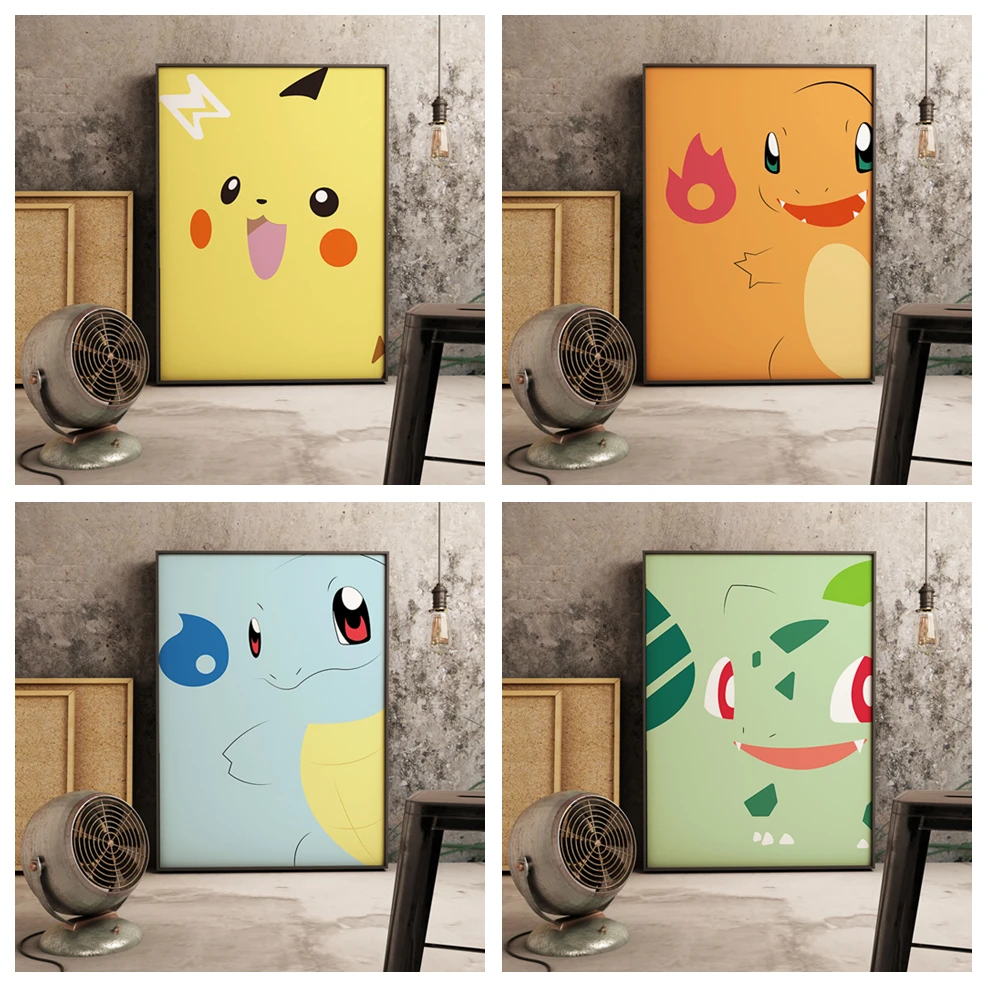 Pikachu Cartoon HD Canvas Painting Poster