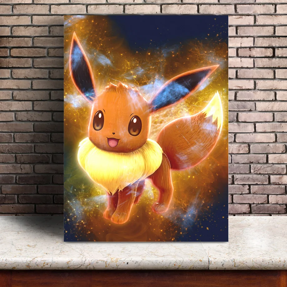 Pocket Monster Pikachu Anime Nursery Wall Art Canvas Print