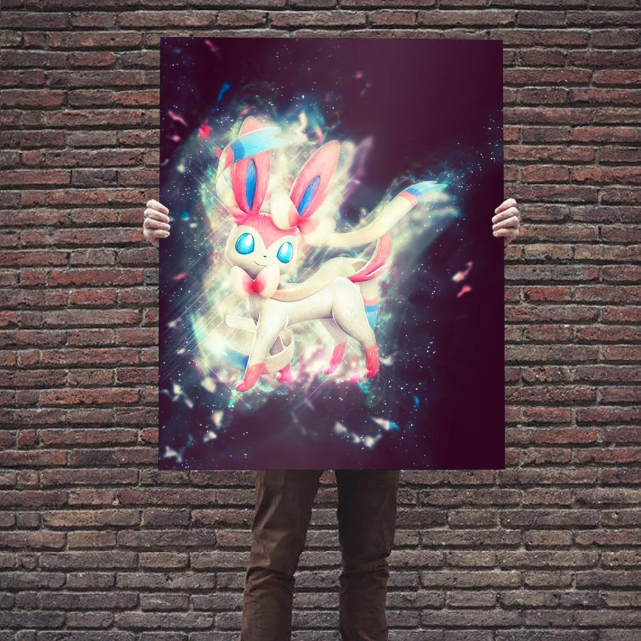 Pocket Monster Pikachu Anime Nursery Wall Art Canvas Print