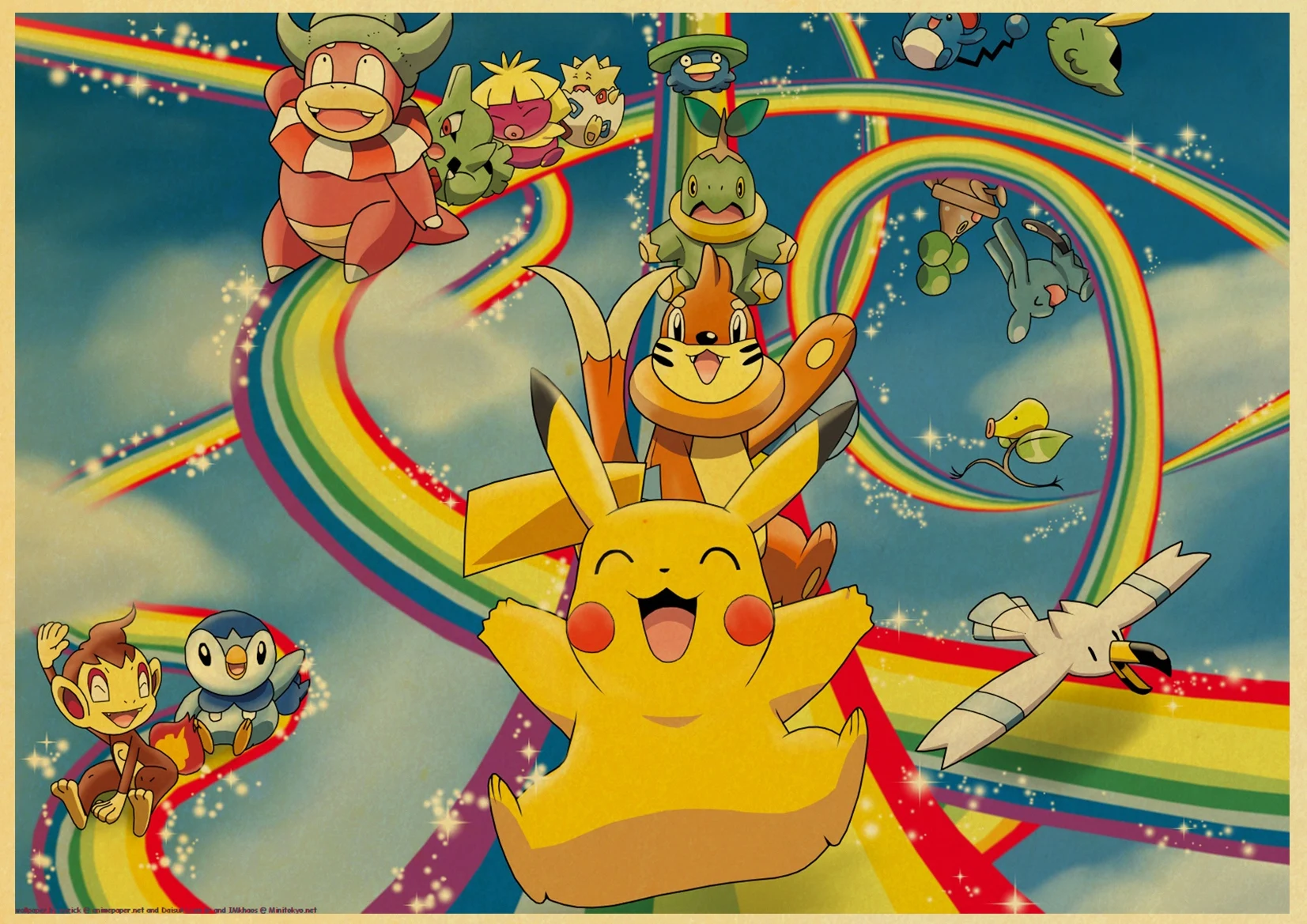 Pokemon Go Pikachu Cartoons Retro Wall Poster