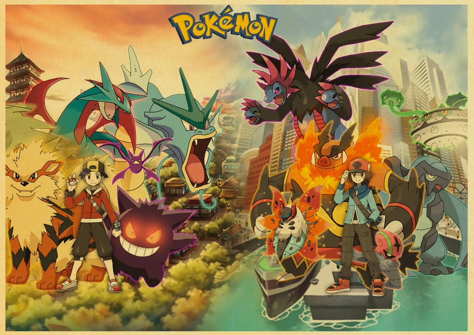 Pokemon Go Pikachu Cartoons Retro Wall Poster