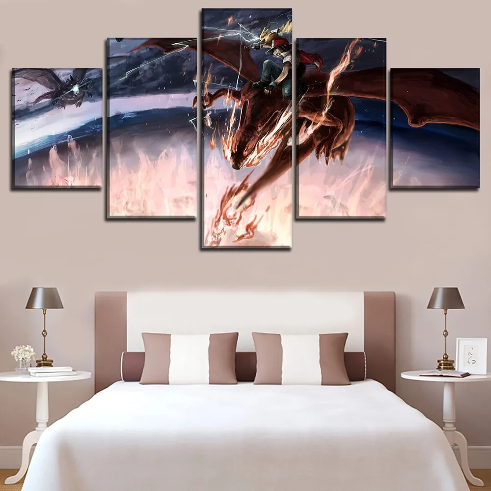 Pokemon Animation HD Print 5 Pieces Wall Art Poster