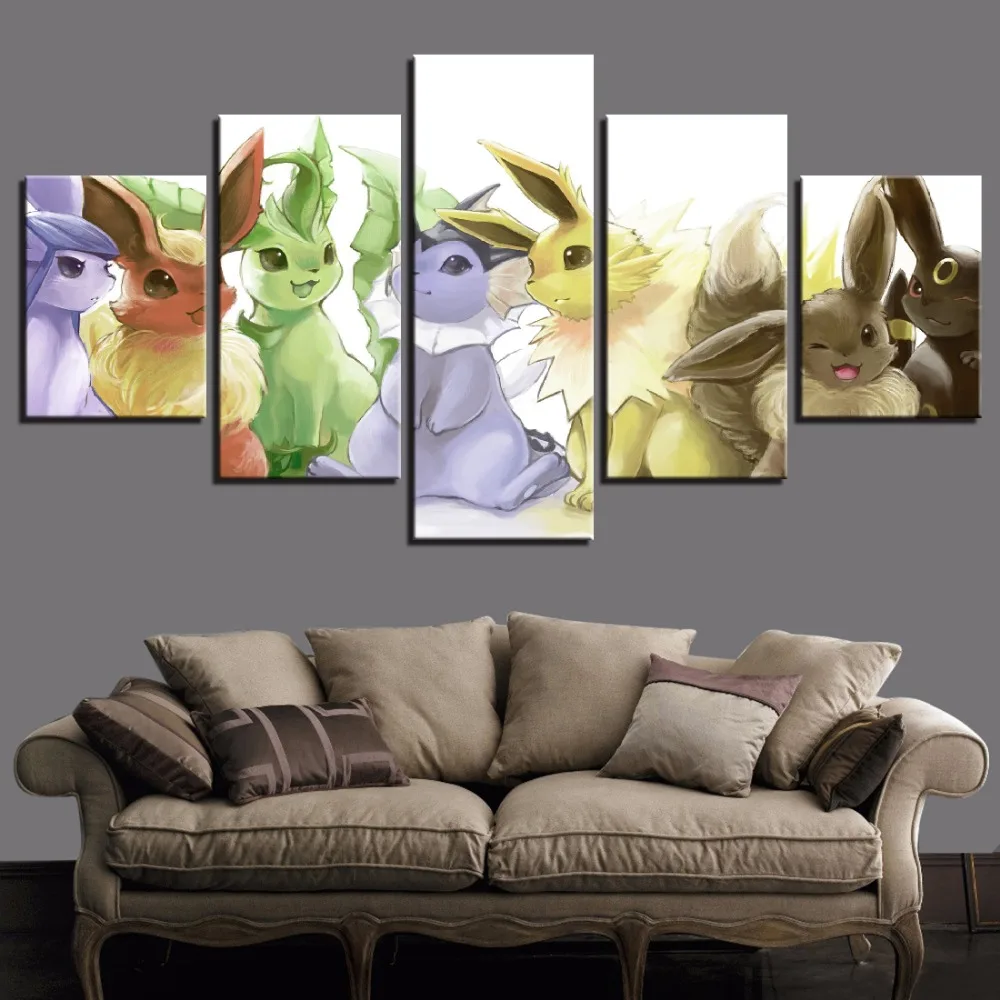 Pokemon Pikachu Anime HD Painting Modular Canvas Poster