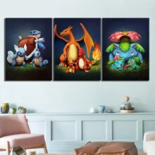 Pokemon Blastoise Charmander Bulbasaur Anime Wall Poster Pokemon Blastoise Charmander Bulbasaur Anime Wall Poster