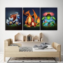 Pokemon Blastoise Charmander Bulbasaur Anime Wall Poster Pokemon Blastoise Charmander Bulbasaur Anime Wall Poster