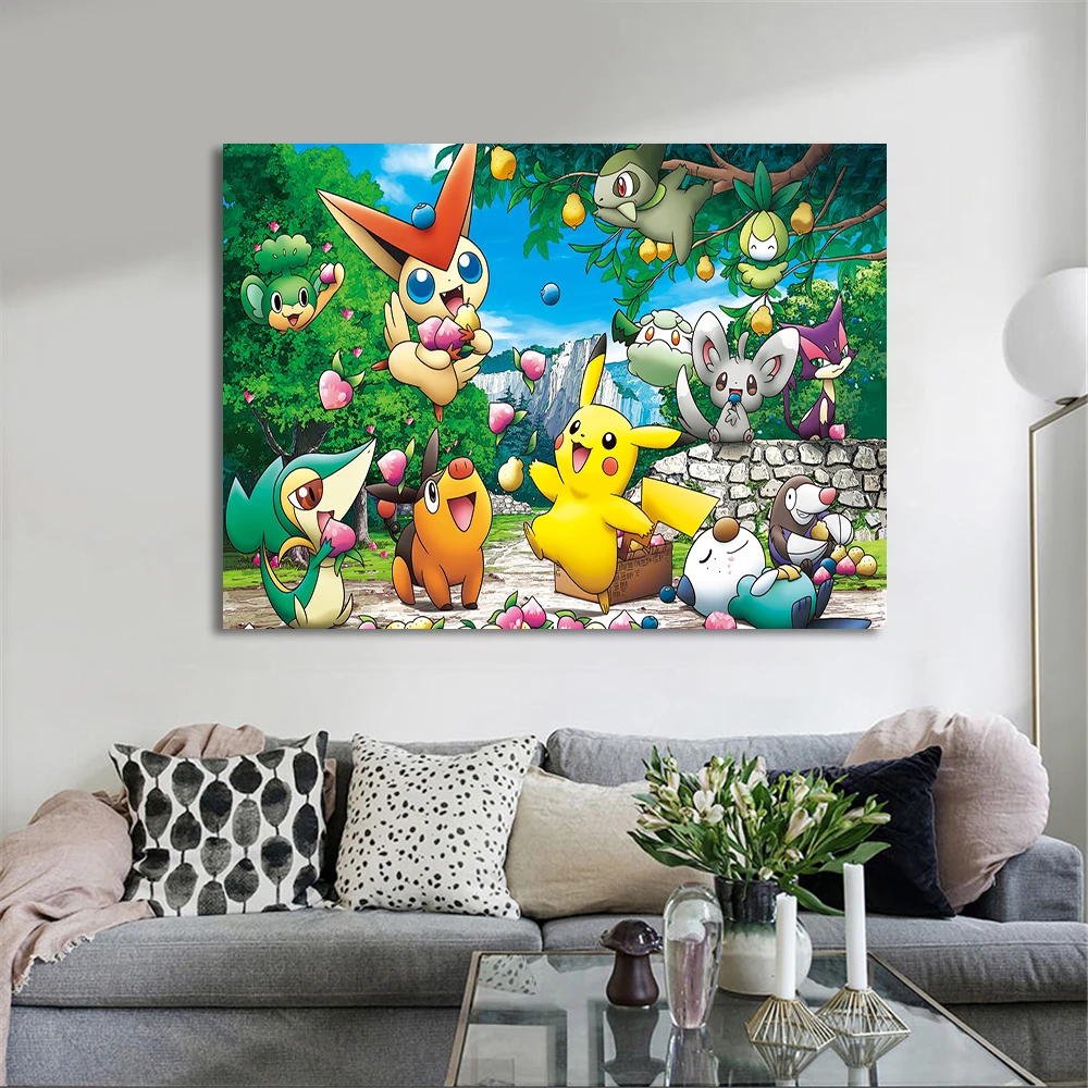 Pikachu Pokemon Anime Canvas Home Decoration Painting Wall Art Poster