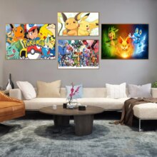 Pokemon Pikachu Cartoon HD Print Home Decoration Canvas Wall Artwork Poster Pokemon Pikachu Cartoon HD Print Home Decoration Canvas Wall Artwork Poster