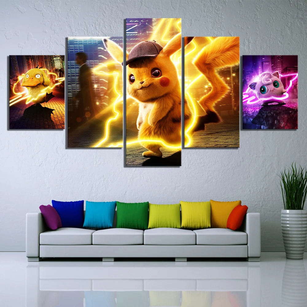 Pokemon Detective Pikachu HD Print Canvas Wall Art Poster