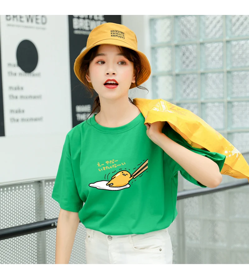 Gudetama Harajuku Anime Print O-Neck Kawaii T-Shirt