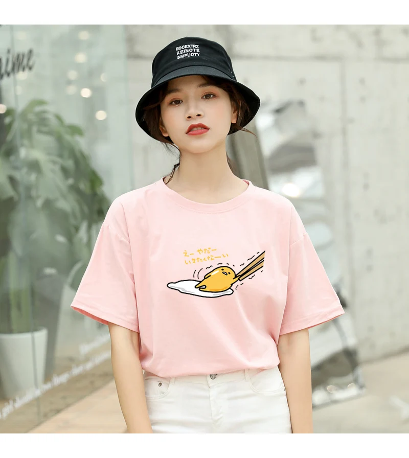 Gudetama Harajuku Anime Print O-Neck Kawaii T-Shirt