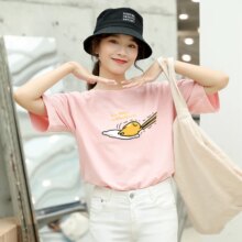 Gudetama Harajuku Anime Print O-Neck Kawaii T-Shirt Gudetama Harajuku Anime Print O-Neck Kawaii T-Shirt