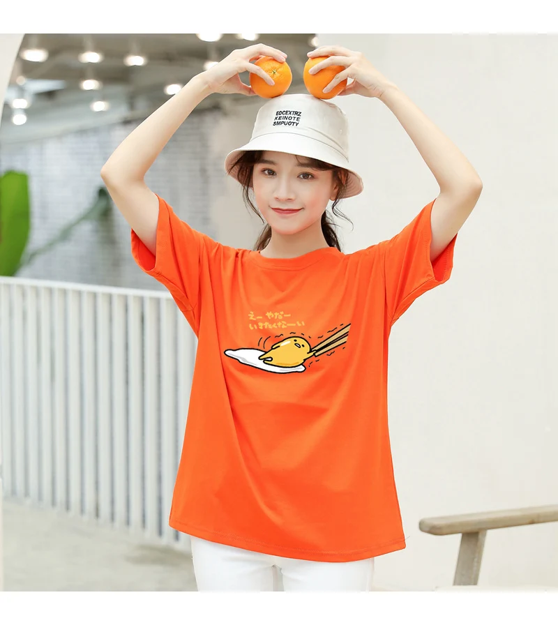 Gudetama Harajuku Anime Print O-Neck Kawaii T-Shirt