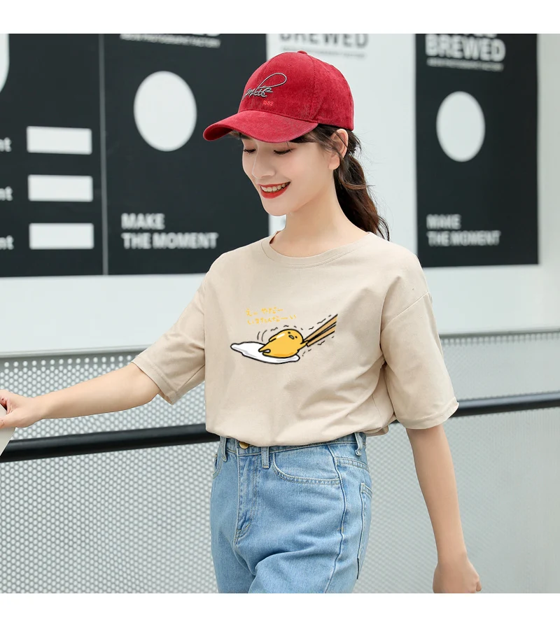 Gudetama Harajuku Anime Print O-Neck Kawaii T-Shirt