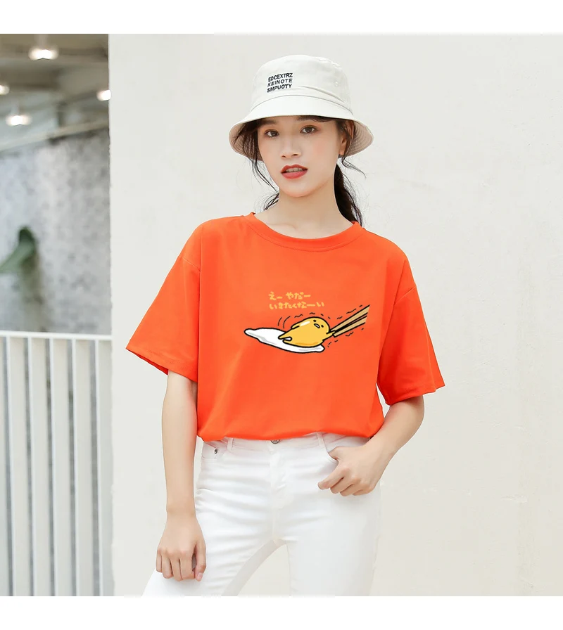 Gudetama Harajuku Anime Print O-Neck Kawaii T-Shirt