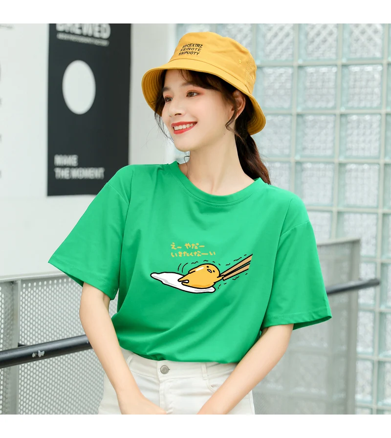Gudetama Harajuku Anime Print O-Neck Kawaii T-Shirt
