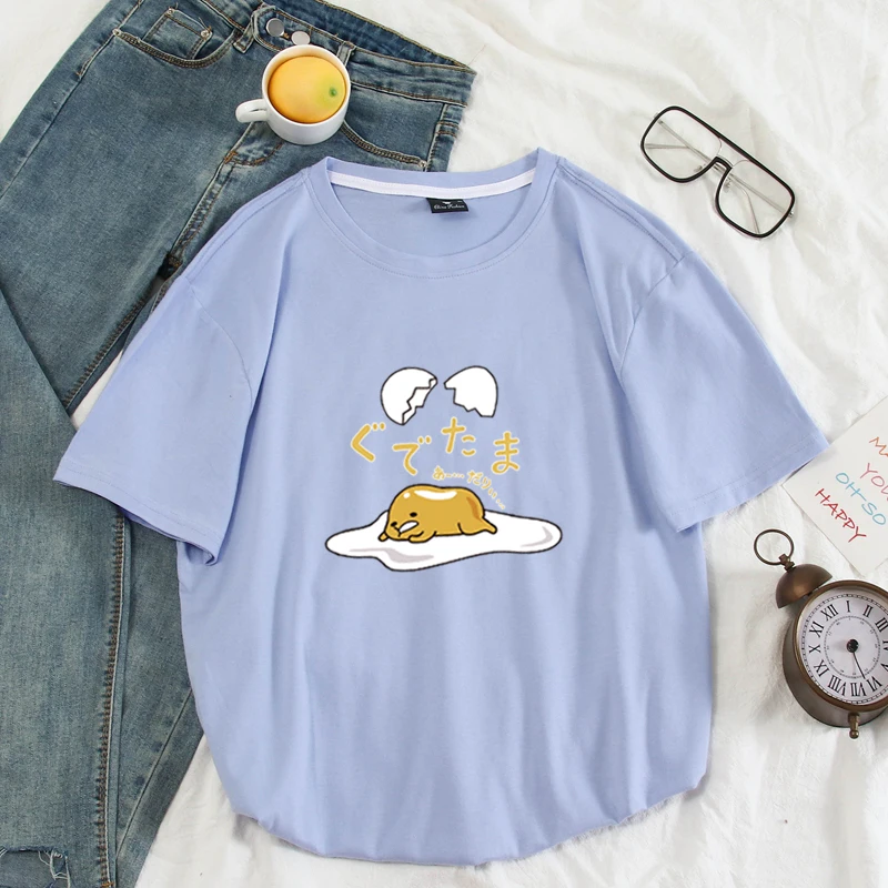 Gudetama Lazy Egg Yolk Anime Print T-Shirt Gudetama Lazy Egg Yolk Anime Print T-Shirt