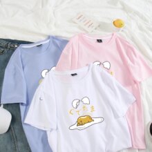 Gudetama Lazy Egg Yolk Anime Print T-Shirt Gudetama Lazy Egg Yolk Anime Print T-Shirt
