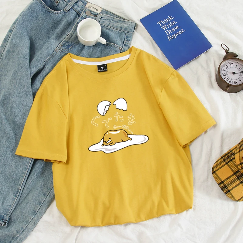 Gudetama Lazy Egg Yolk Anime Print T-Shirt Gudetama Lazy Egg Yolk Anime Print T-Shirt