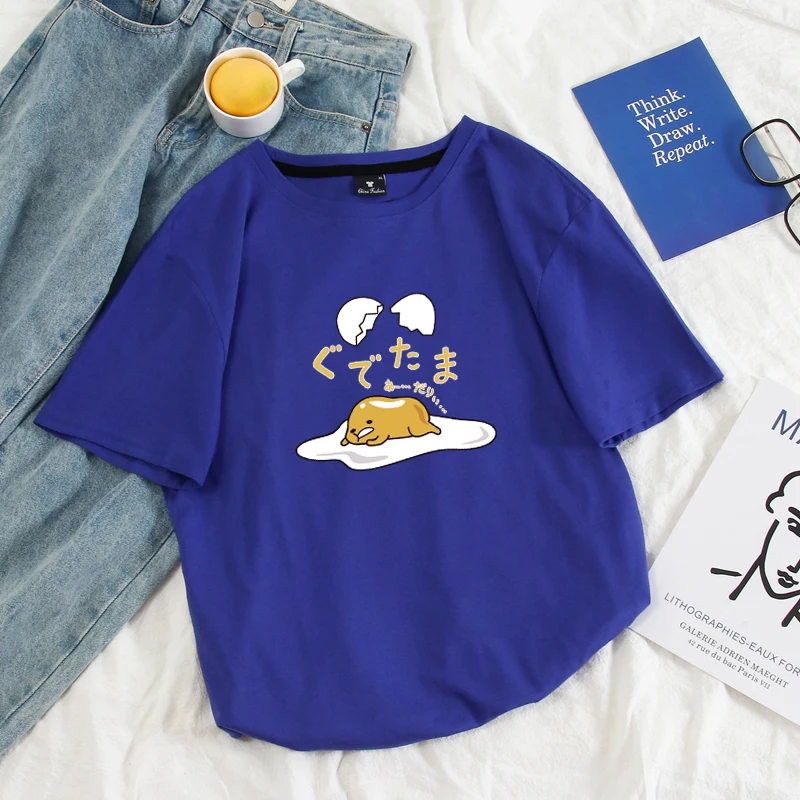 Gudetama Lazy Egg Yolk Anime Print T-Shirt Gudetama Lazy Egg Yolk Anime Print T-Shirt