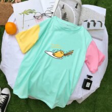 Kawaii Gudetama Cartoon Printed Short Sleeve Casual T-Shirt Kawaii Gudetama Cartoon Printed Short Sleeve Casual T-Shirt